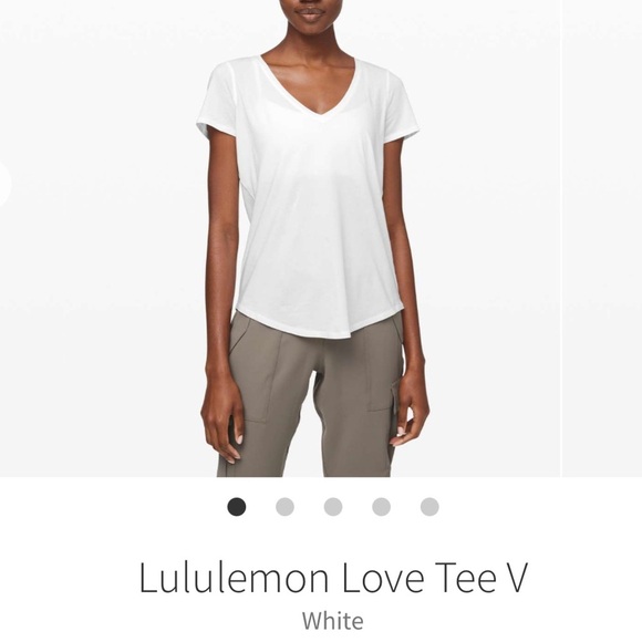 Lululemon Love Tee V Neck White 2019 Style Number: W3BYTS $48 Pima Cotton Sz 12 - Picture 1 of 7